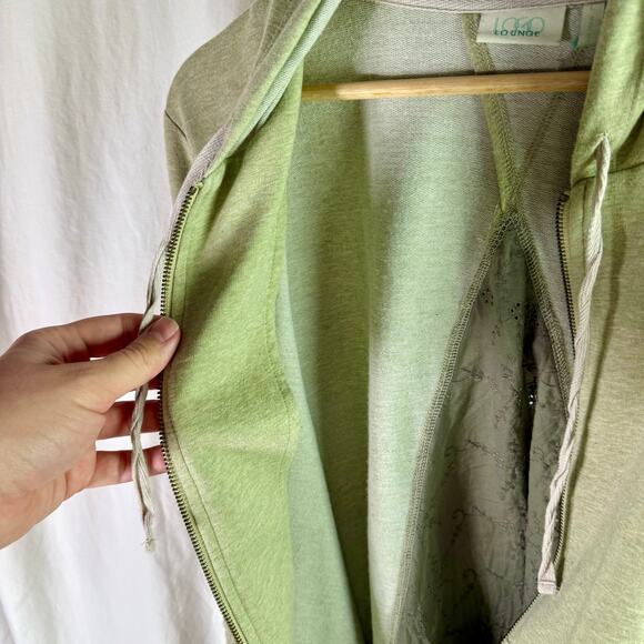 LOGO Lounge Lori Goldstein Women's Large Light Green Zip Up Hoodie Sweatshirt - Picture 9 of 10